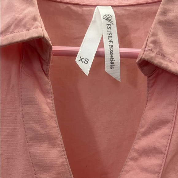 Pink Button-Up Top XS - Picture 2 of 8